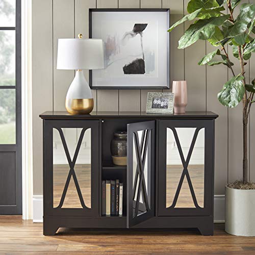 Target Marketing Systems Black Buffet Console with Mirror