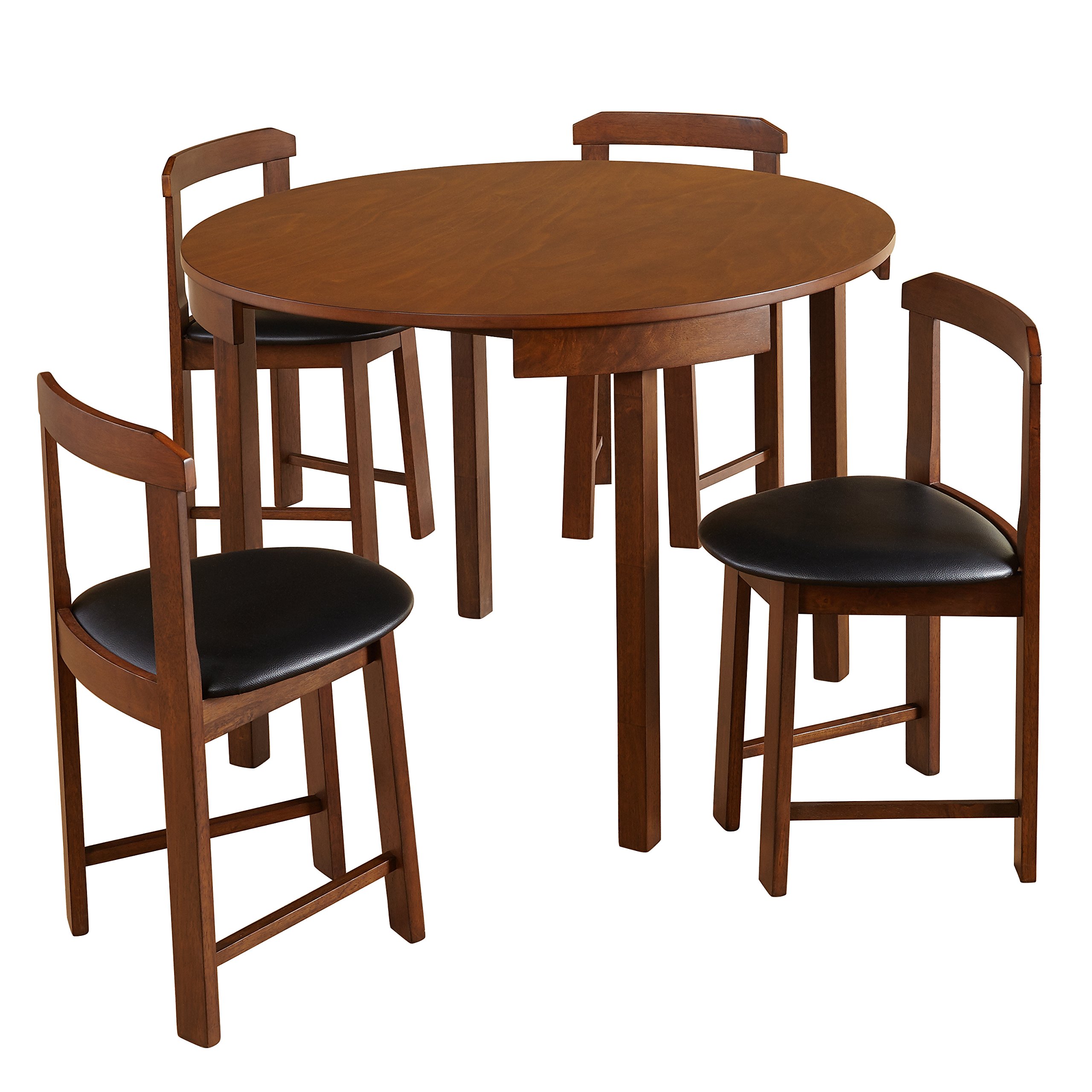 Target Marketing Zuma Walnut 5-Piece Round Dining Set
